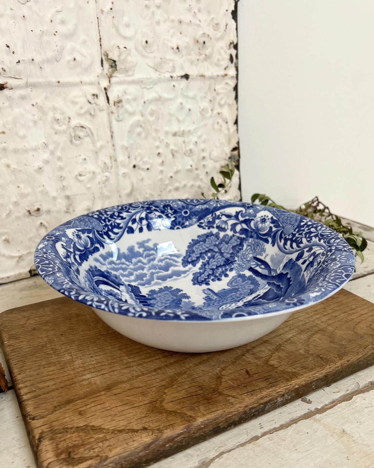 Vintage Copeland Spode’s Italian Blue & White Large Serving Bowl 24cm