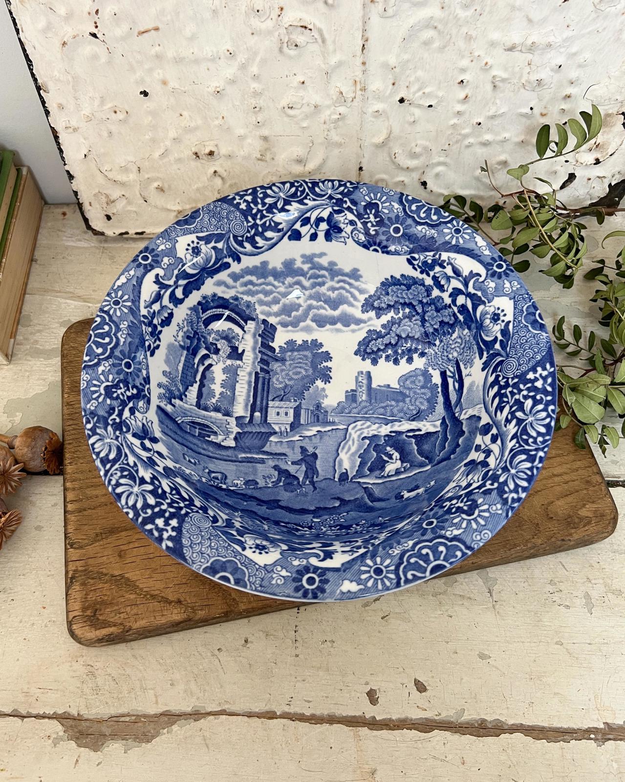 Vintage Copeland Spode’s Italian Blue & White Large Serving Bowl 24cm