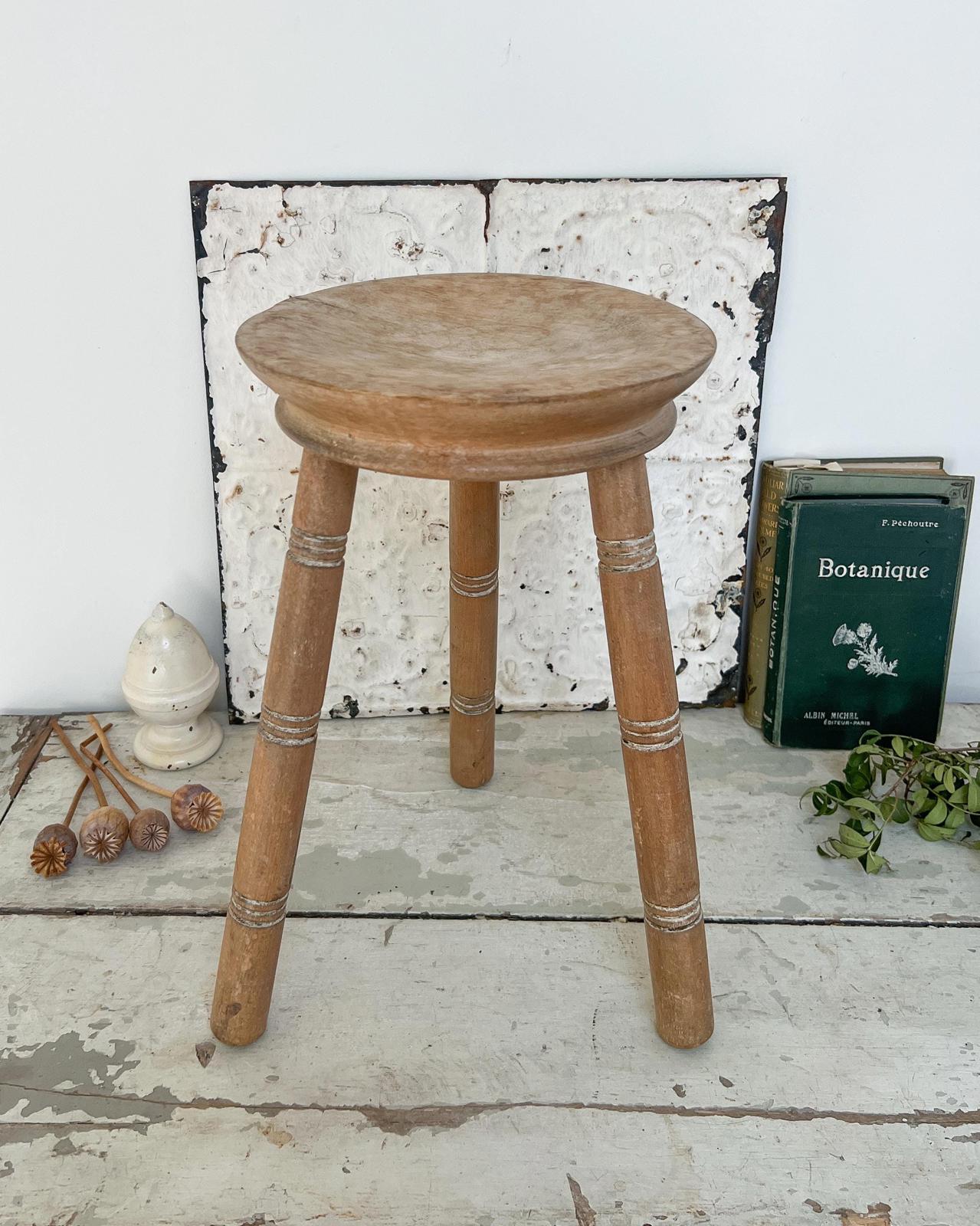 Antique Wooden Milking Stool