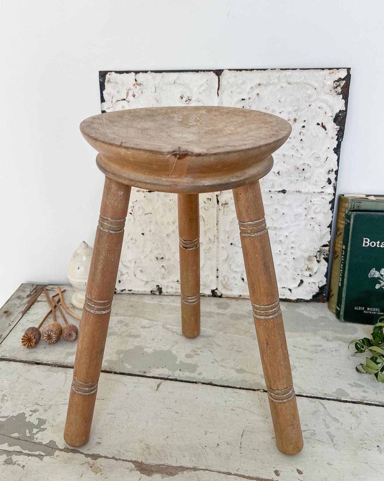 Antique Wooden Milking Stool
