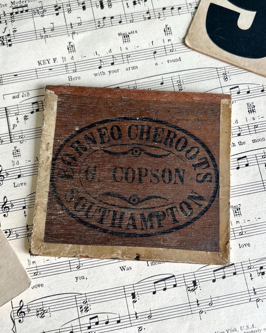 Wooden Vintage Southampton Borneo Cheroots Cigar Sign