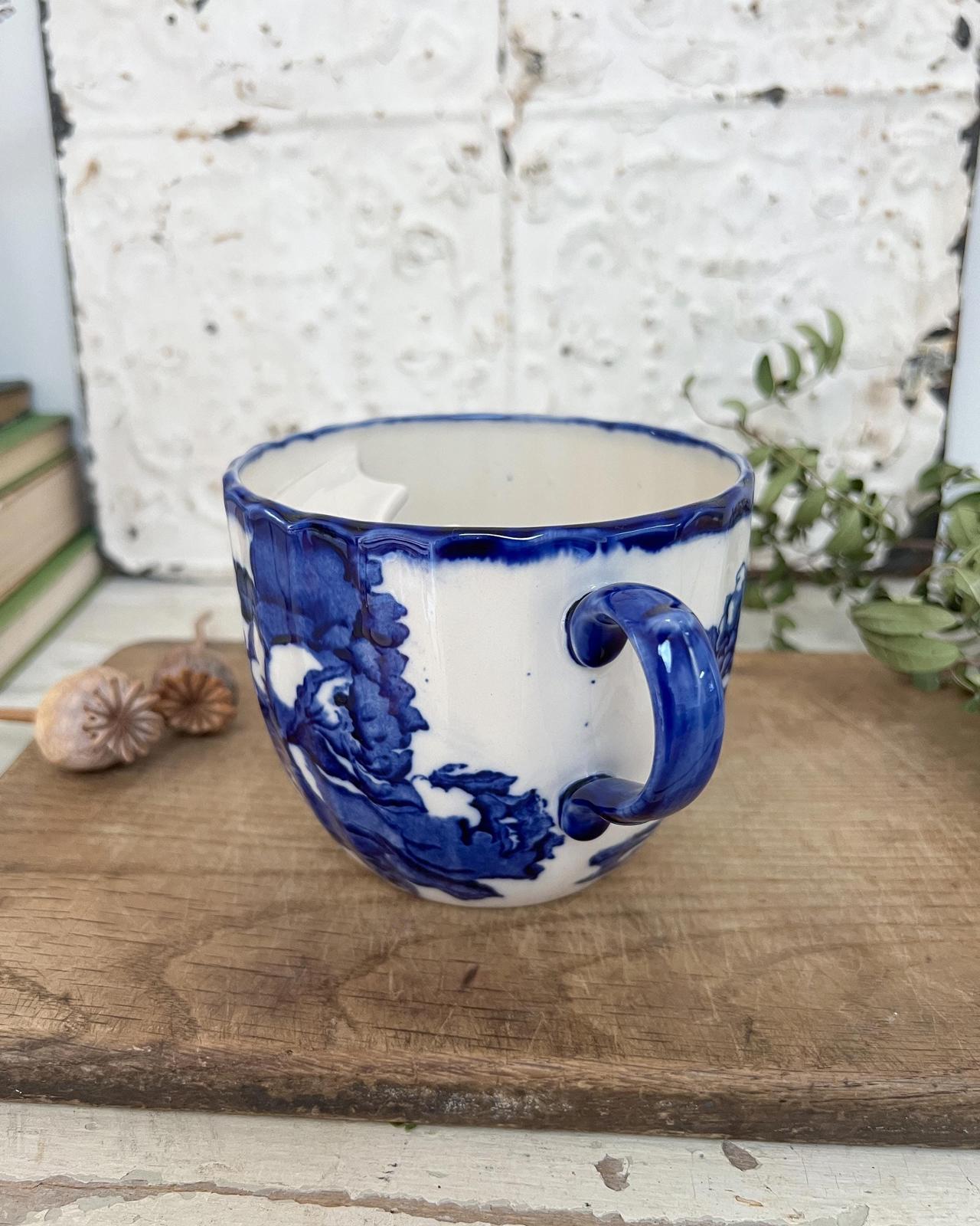 Antique Victorian Ironstone Staffordshire Moustache Cup, Rare and Collectable