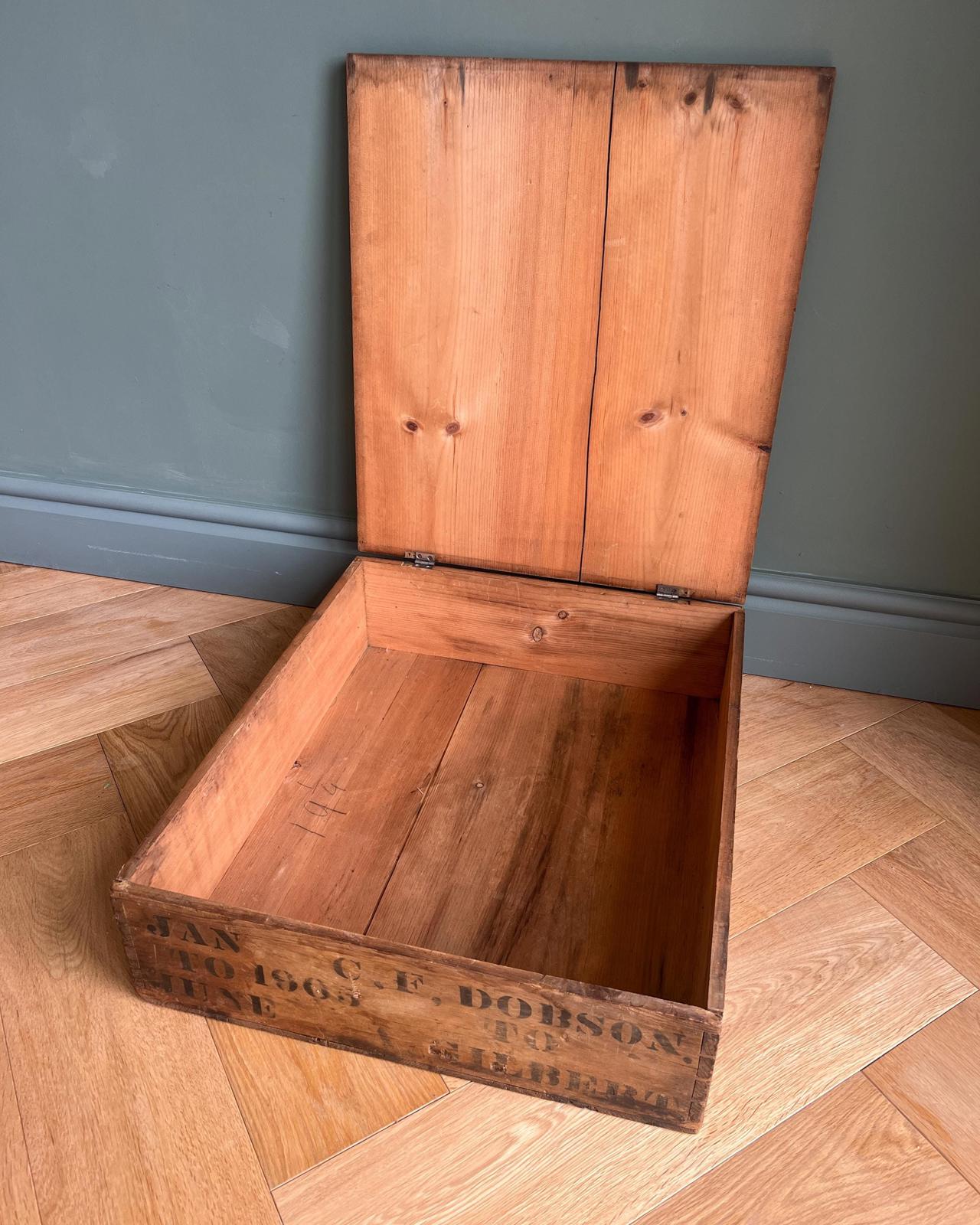 Antique Wooden 1905 Shipping Crate