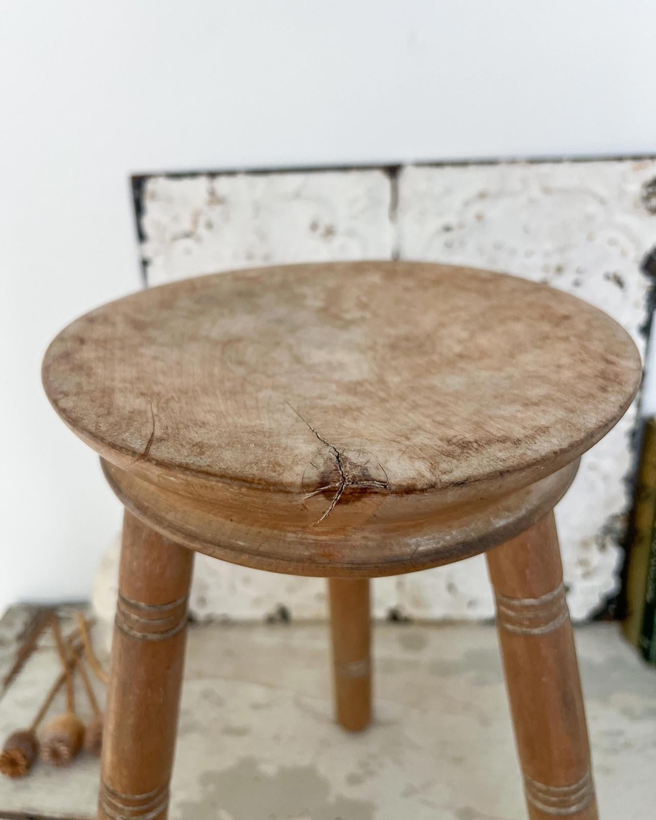 Antique Wooden Milking Stool