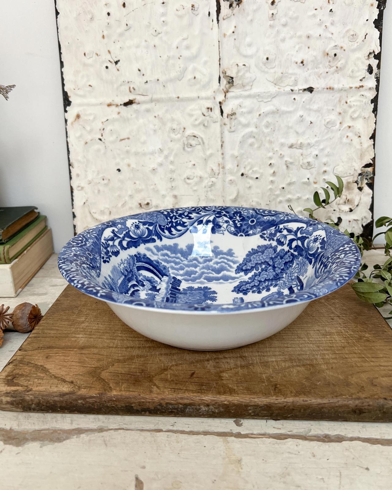 Vintage Copeland Spode’s Italian Blue & White Large Serving Bowl 24cm