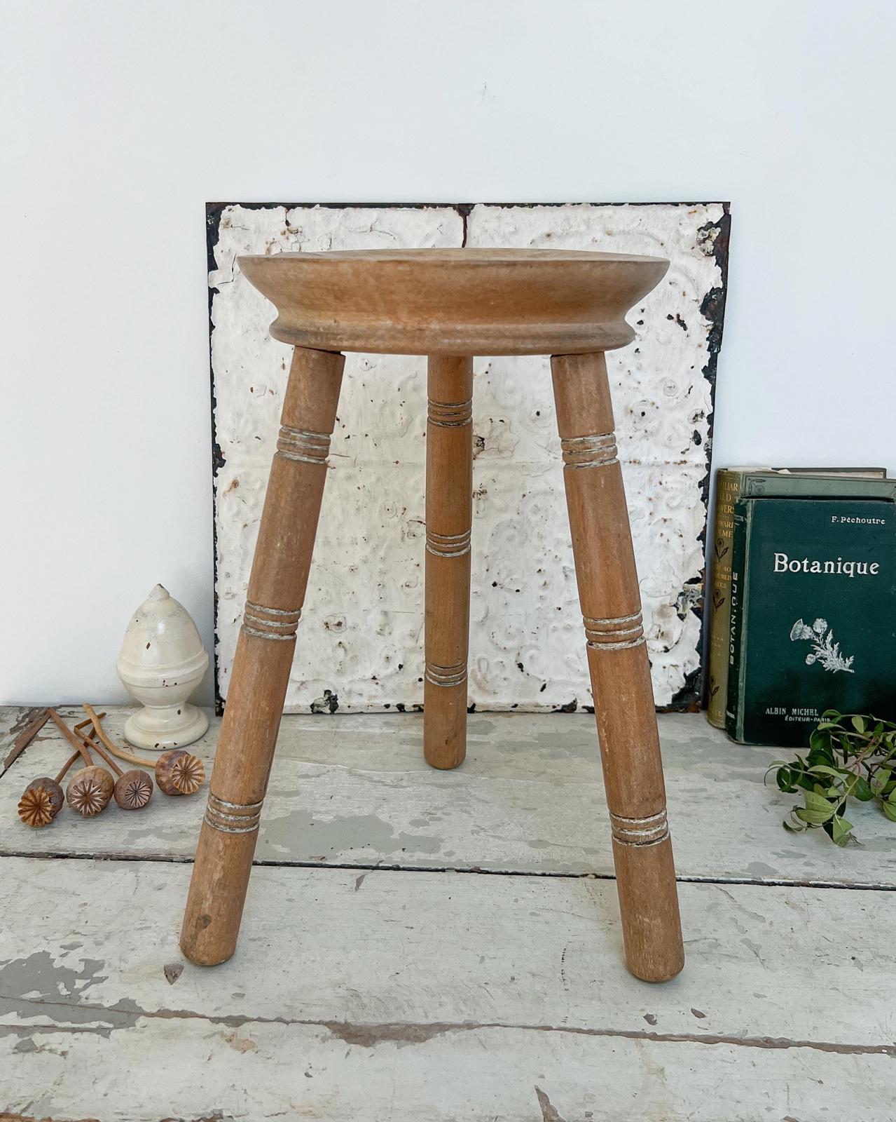 Antique Wooden Milking Stool
