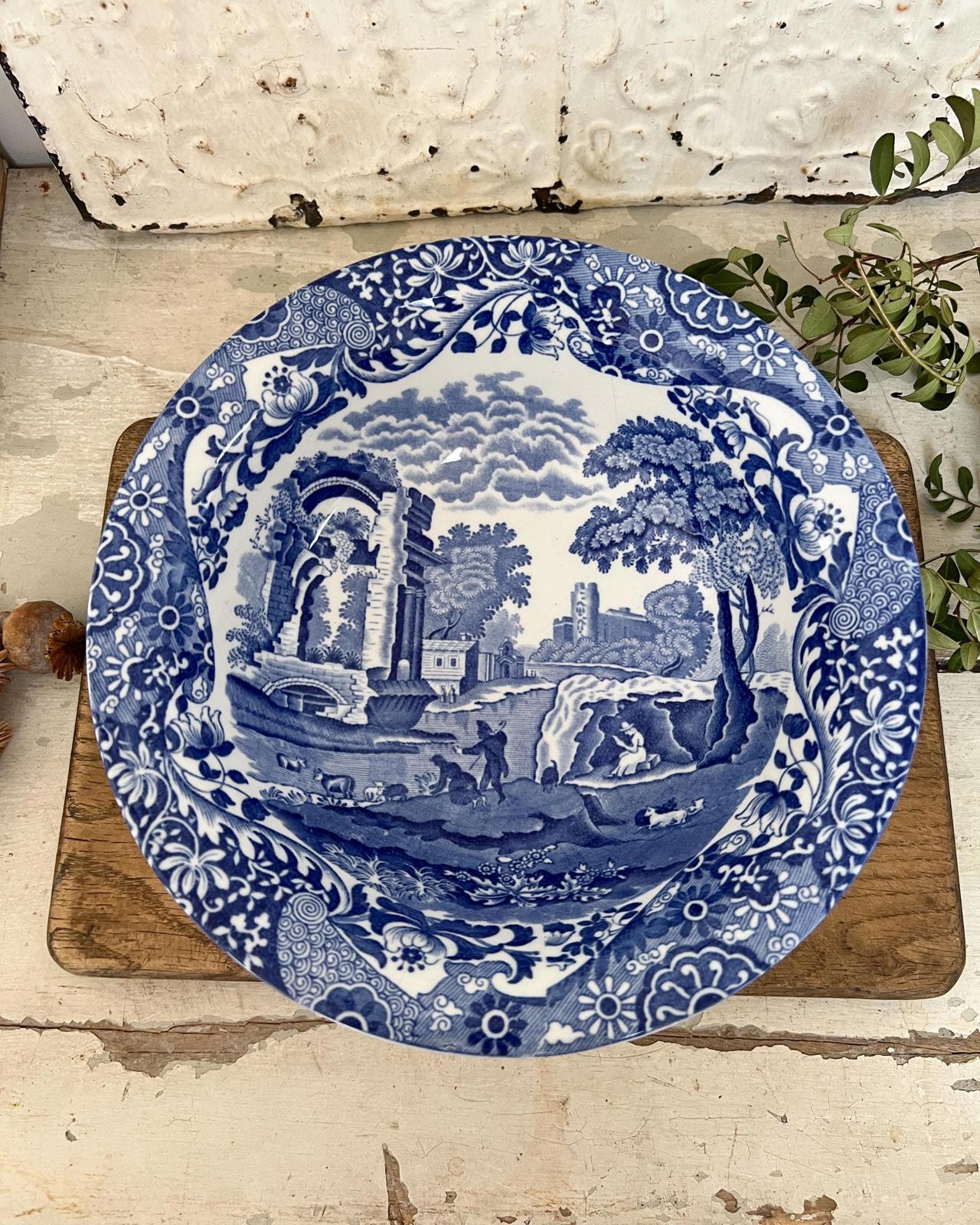 Vintage Copeland Spode’s Italian Blue & White Large Serving Bowl 24cm