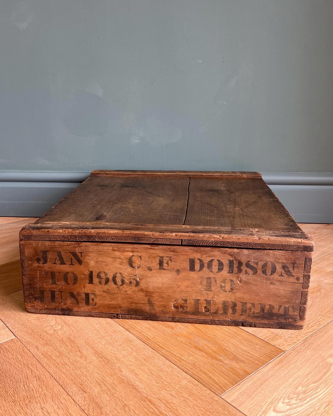 Antique Wooden 1905 Shipping Crate