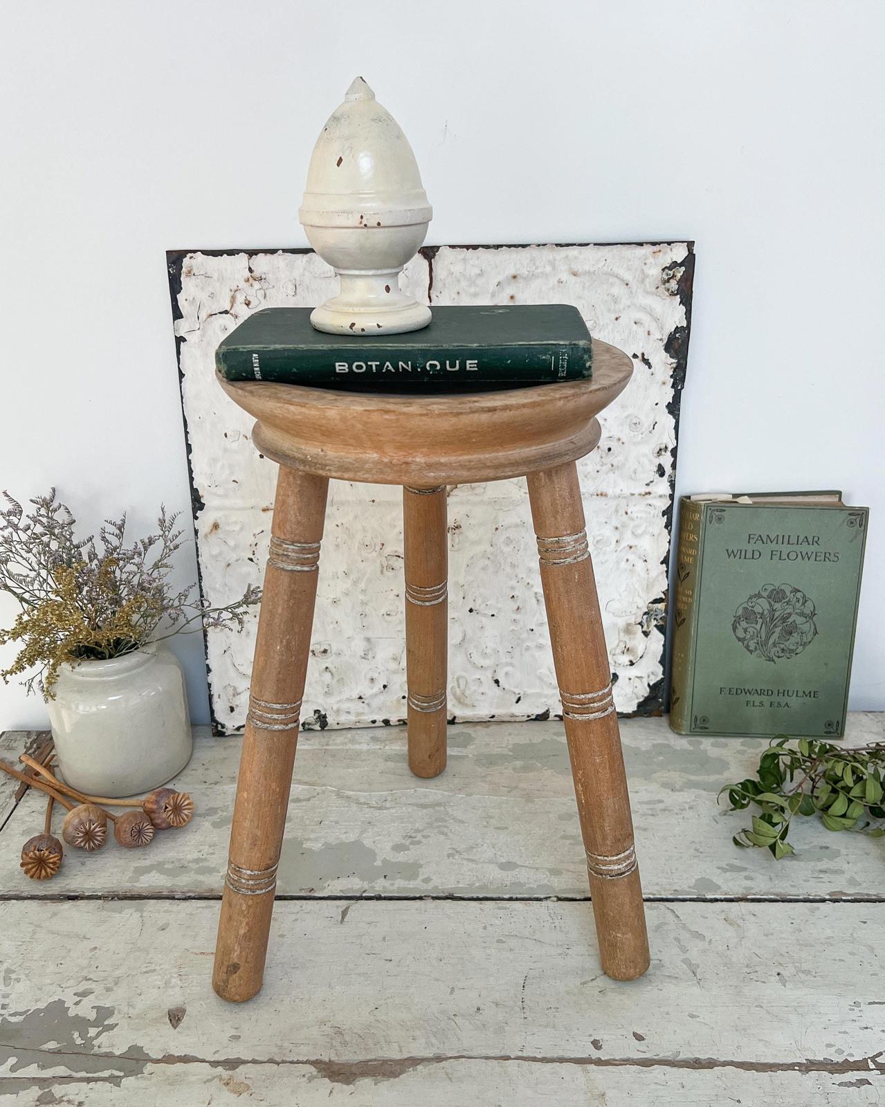Antique Wooden Milking Stool