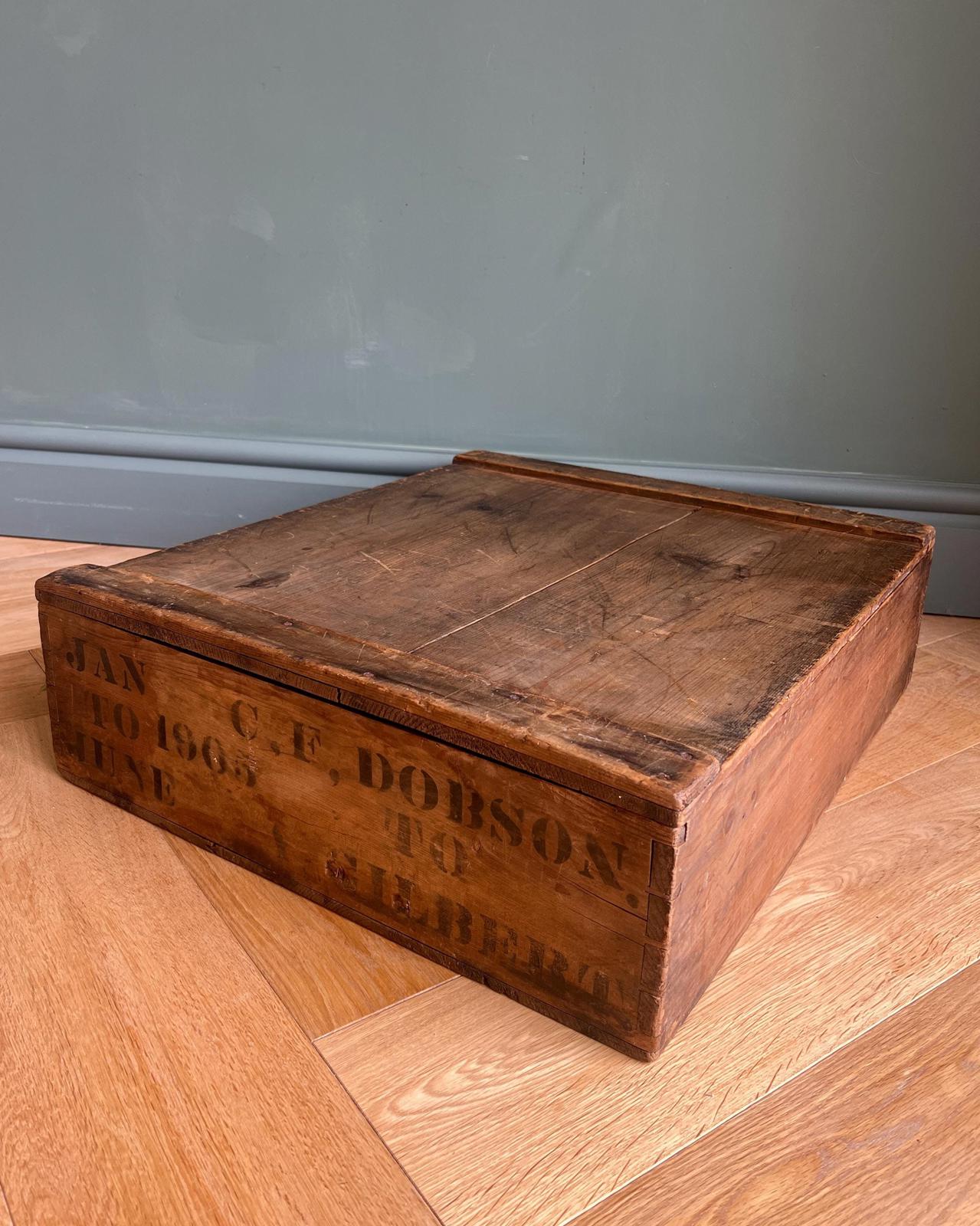 Antique Wooden 1905 Shipping Crate