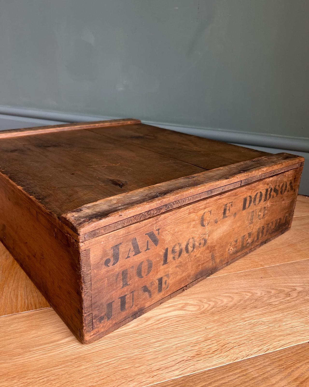 Antique Wooden 1905 Shipping Crate
