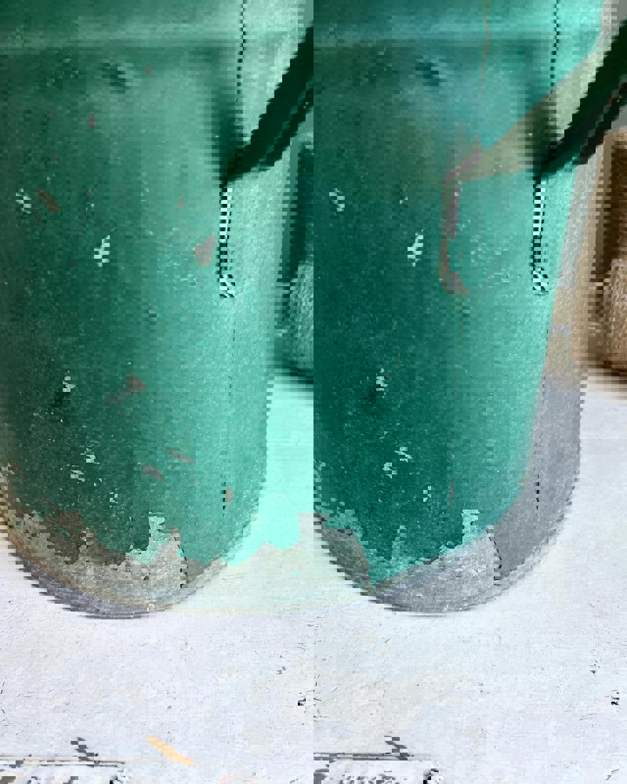 Vintage Watering Can with Chippy Green Paint