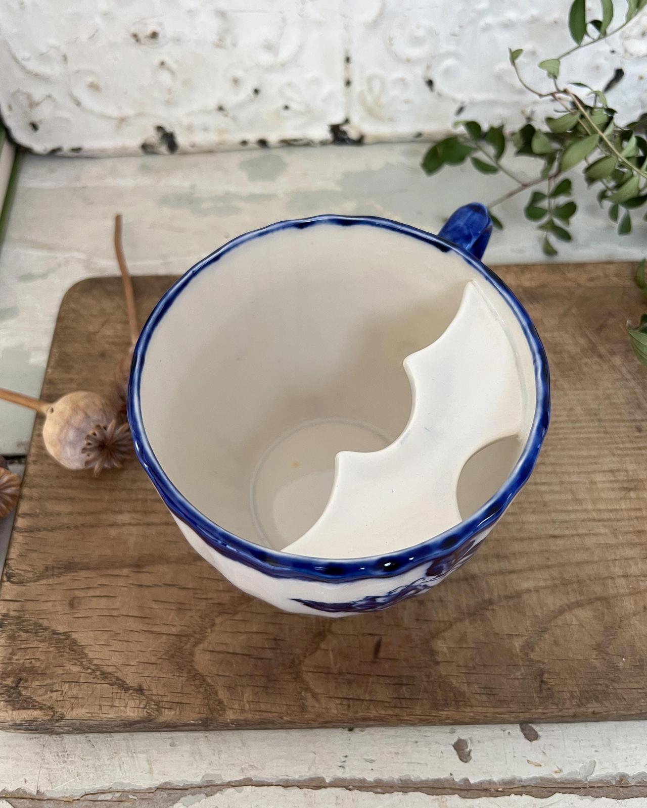 Antique Victorian Ironstone Staffordshire Moustache Cup, Rare and Collectable