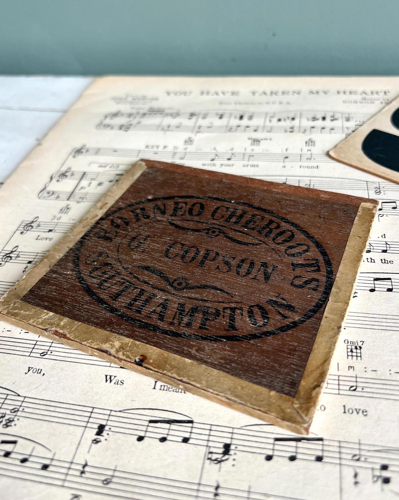 Wooden Vintage Southampton Borneo Cheroots Cigar Sign