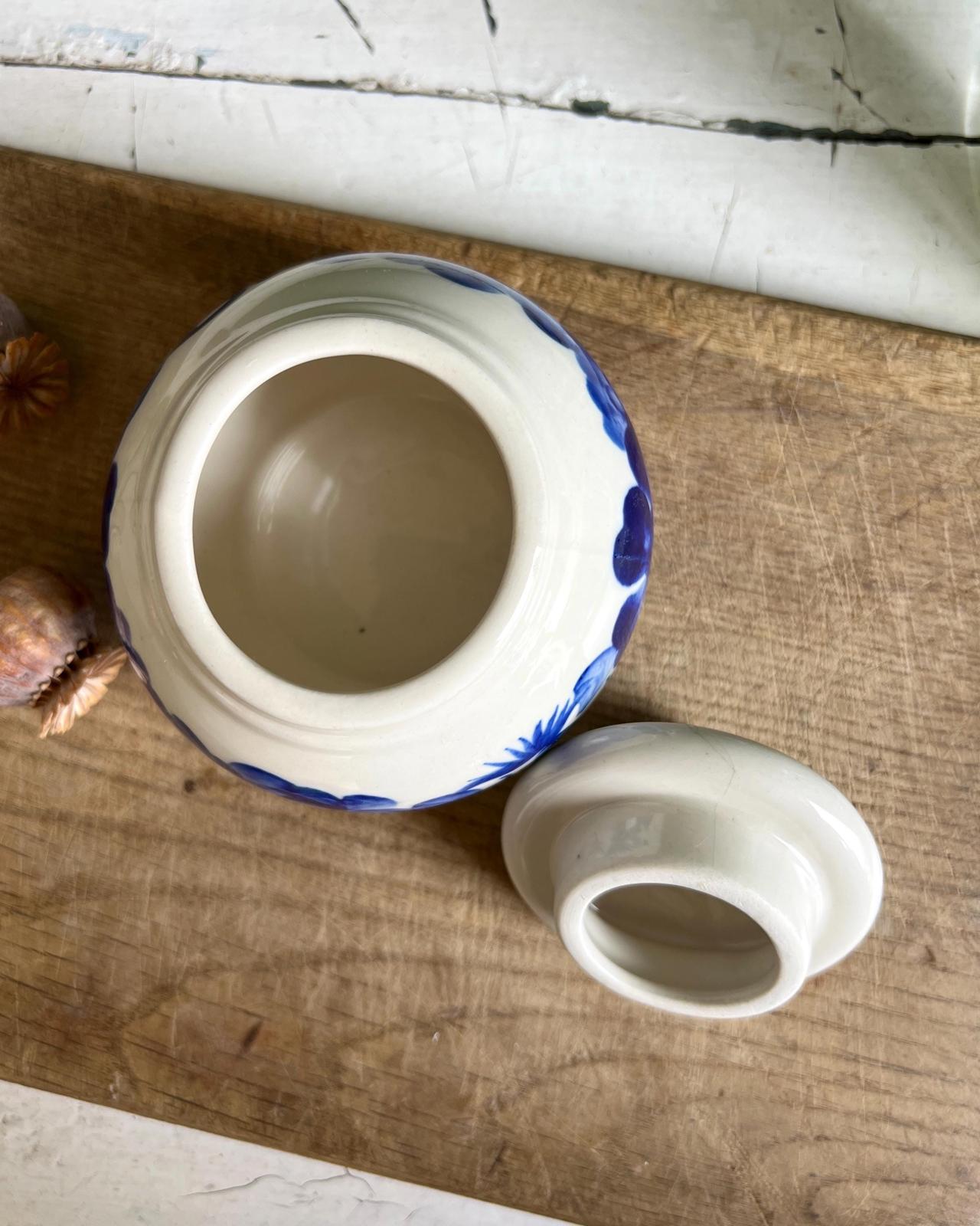 Vintage Glazed Floral Lidded Sugar Pot by Wloclawek Fajans, Poland