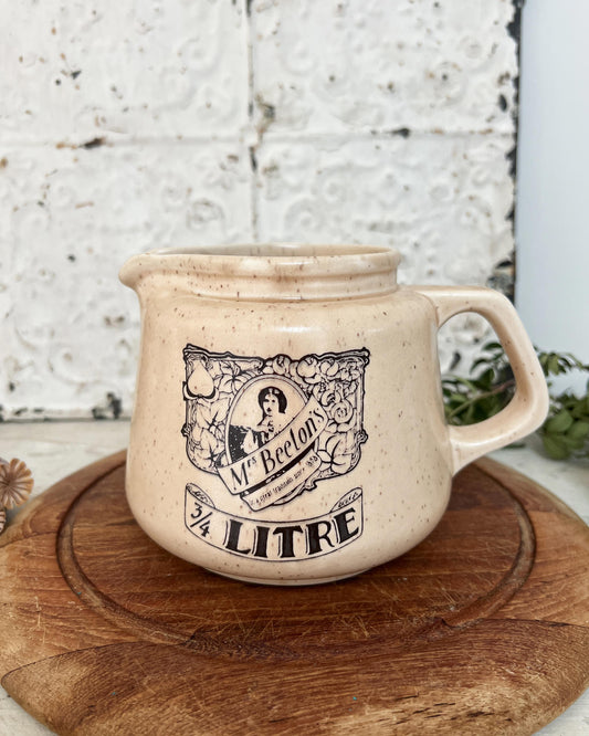 Vintage Mrs Beeton's  3/4 Litre Milk Jug